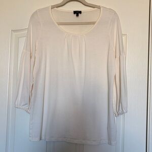 Talbots Cream 3/4 Sleeve Top tee sz X 12 14